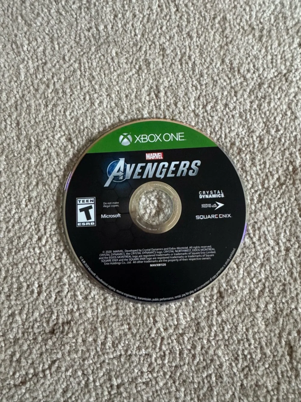 Microsoft Xbox One Avengers Game Disc - Black & Green